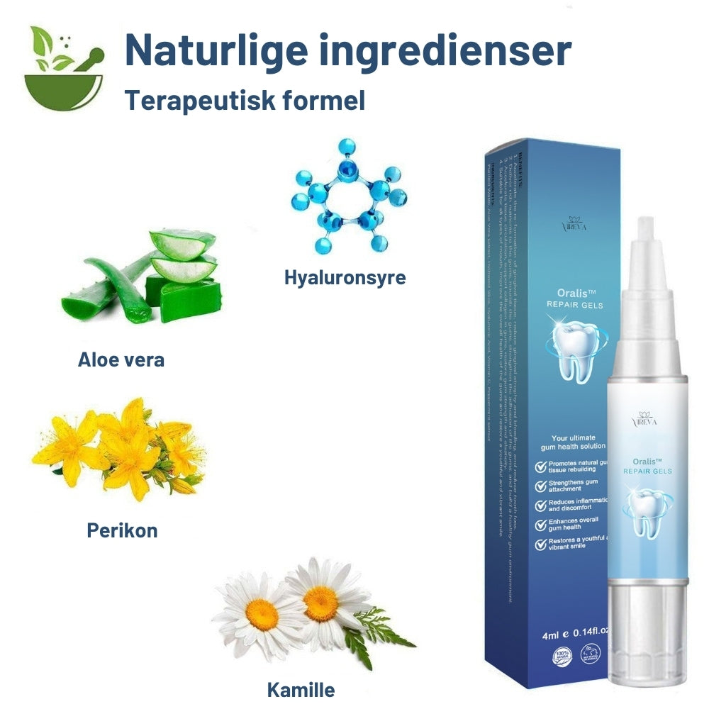 Oralis™ Tooth Recovery Gel – Genopbygger tandkødet og giver hvidere tænder på kun 1 uge