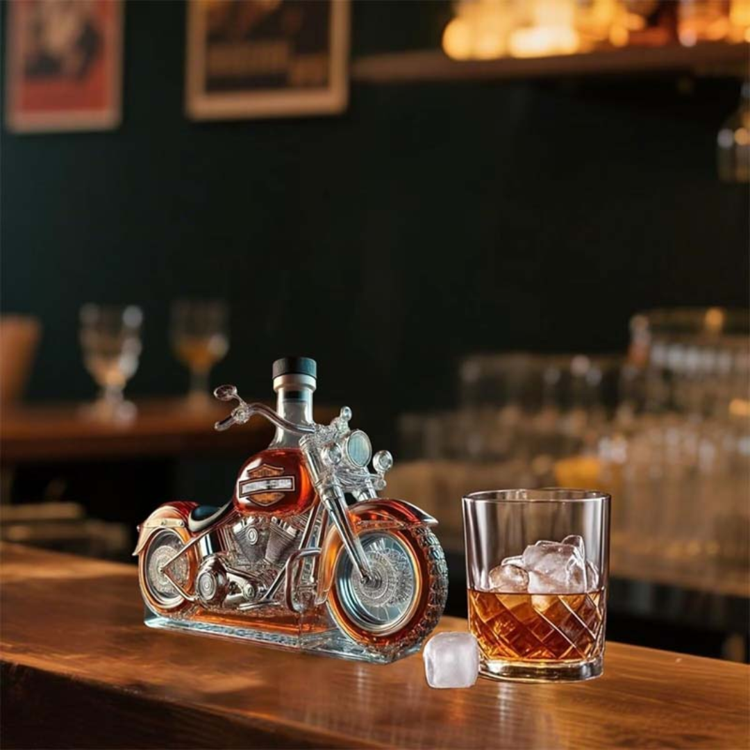 MotoDecant™ 🏍️ – Motorcykel Whiskey Displayflaske