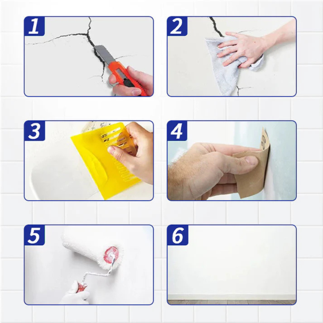 FlexiWall™ Reparationscreme | Reparer revner på få minutter og få dine vægge til at se ud som nye!