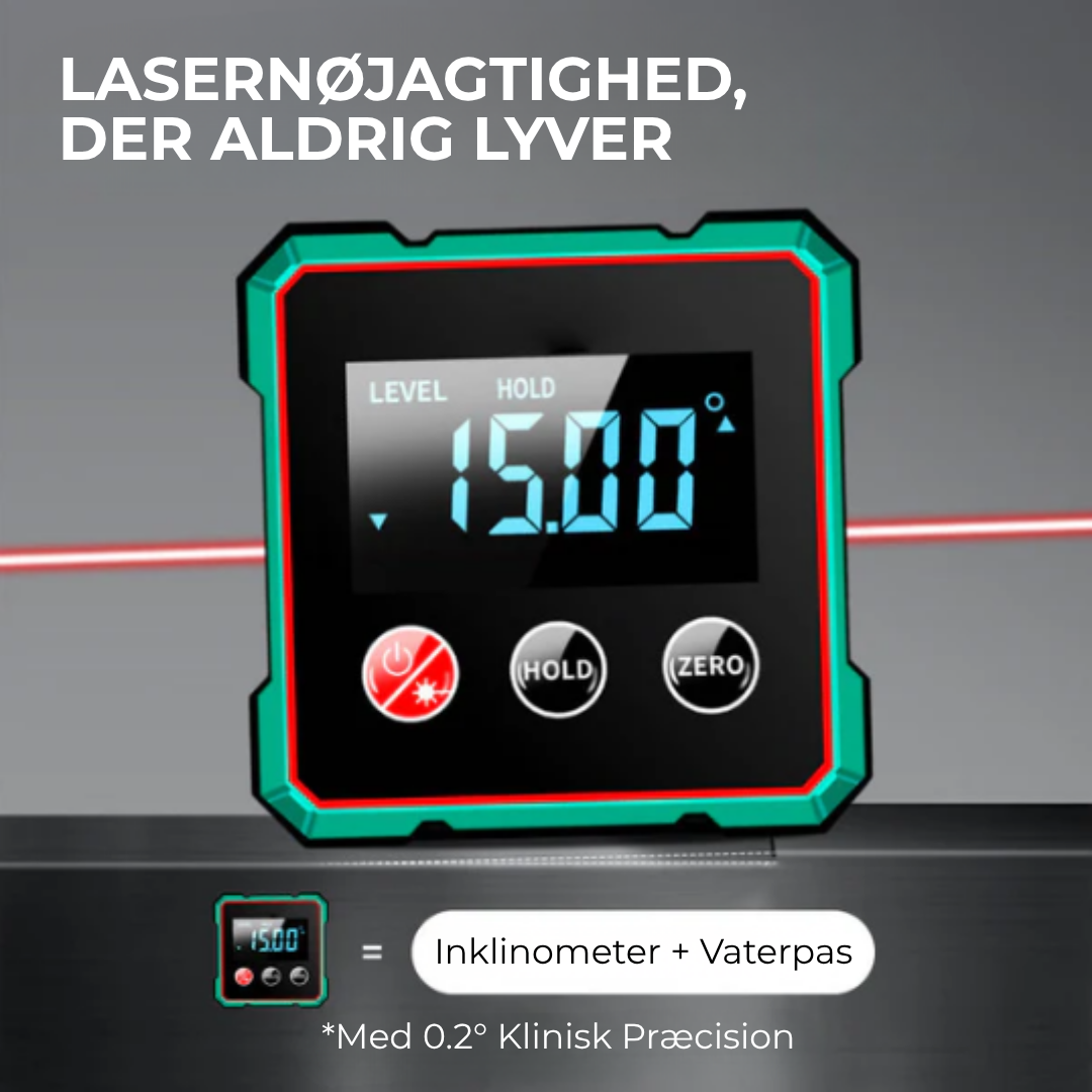 VinkelScan™ | Magnetisk digital vinkelmåler med avanceret elektronisk laser