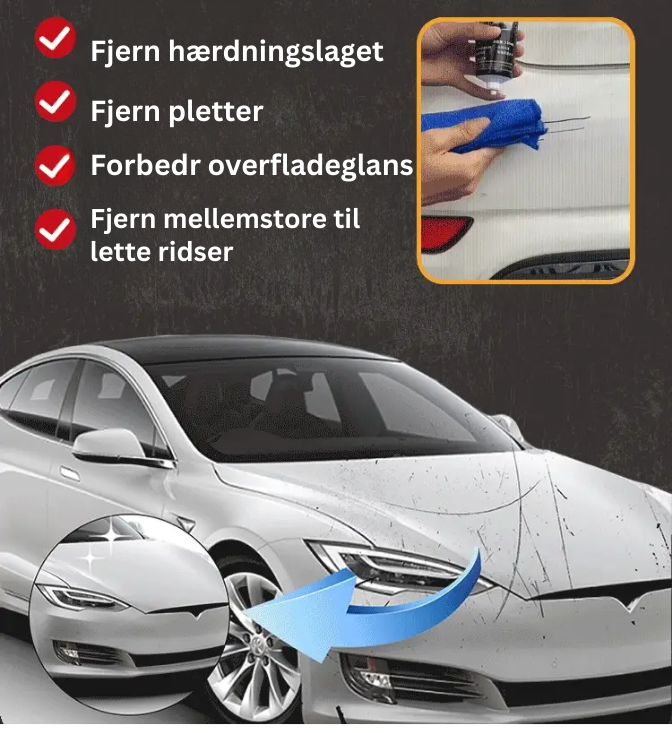 Helt ny formel RidseVæk™ | Sig Farvel til Ridser og Hej til Skinnende Lak!