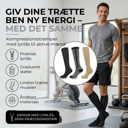 KomfortFlow™ | Åndbare sportsstøttestrømper til løb, rejser, arbejde og længere tids stående arbejde