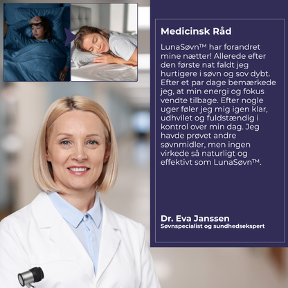 LunaSøvn™ | Hjælper 89% af brugerne med at sove 8 timer allerede efter den første nat.
