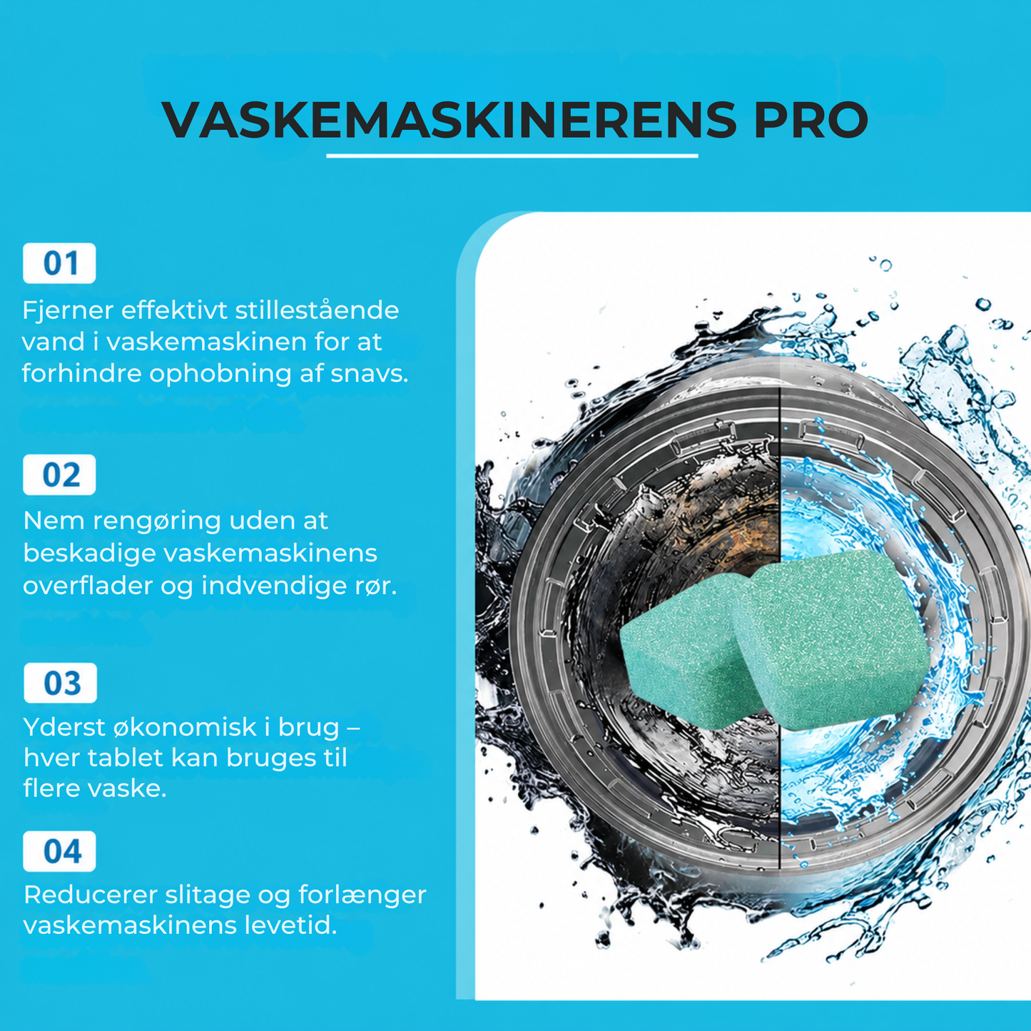 VaskFrisk™ | Renere vaskemaskine. Friskere tøj. Mindre lugt.