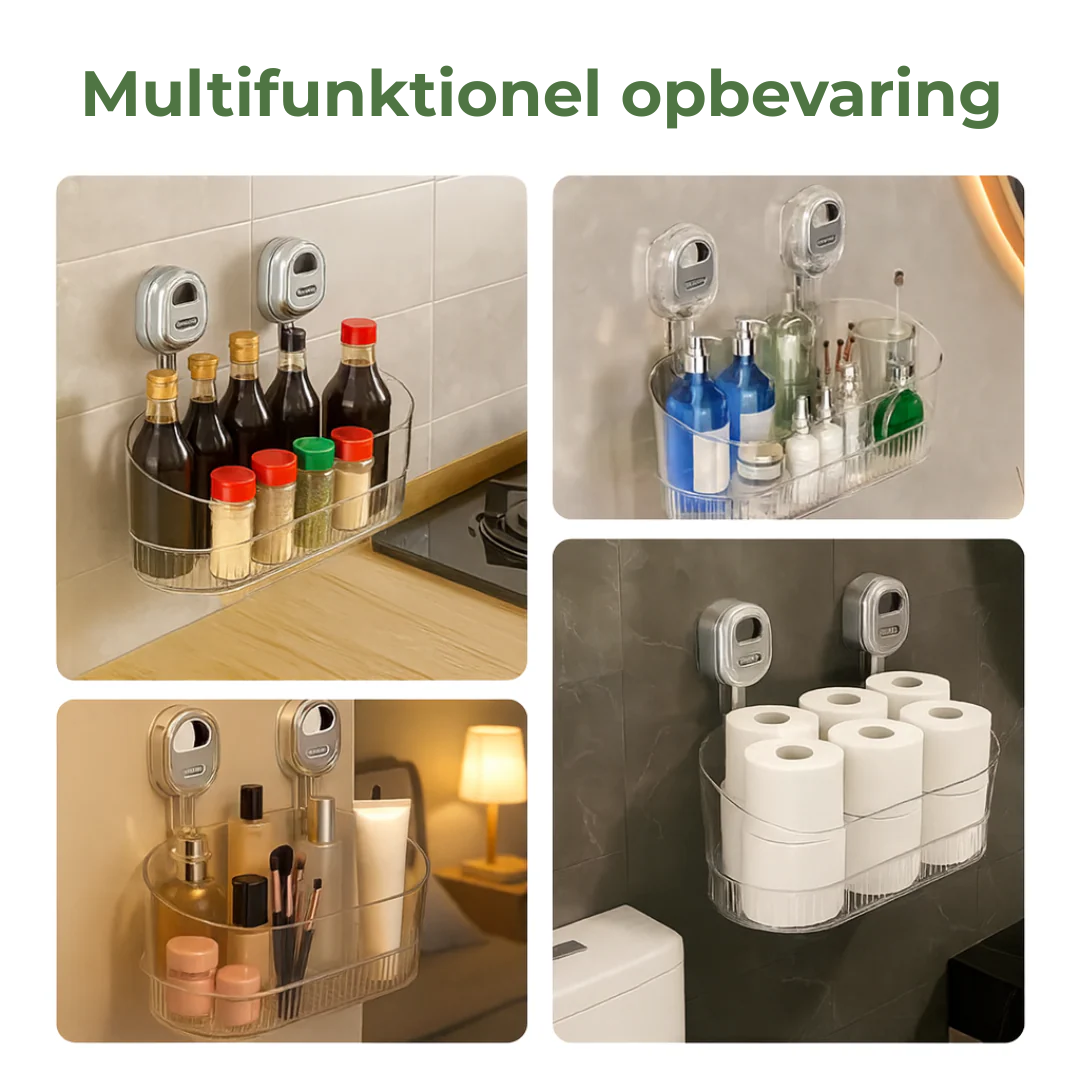 KlæbHylde™ | Selvklæbende Væghylde Uden Boring til Køkken & Badeværelse