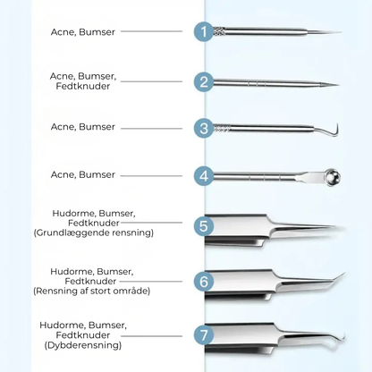PletFri™ | Sæt med værktøjer til fjernelse af hudorme i rustfrit stål