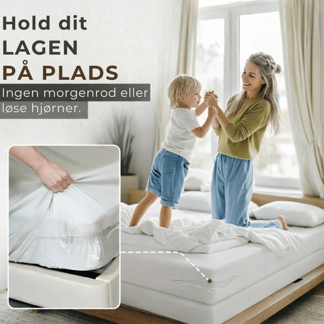 BedGrip Max™ | Sig Farvel til Løse Lagner og Nyd Hotelkomfort Hver Eneste Nat