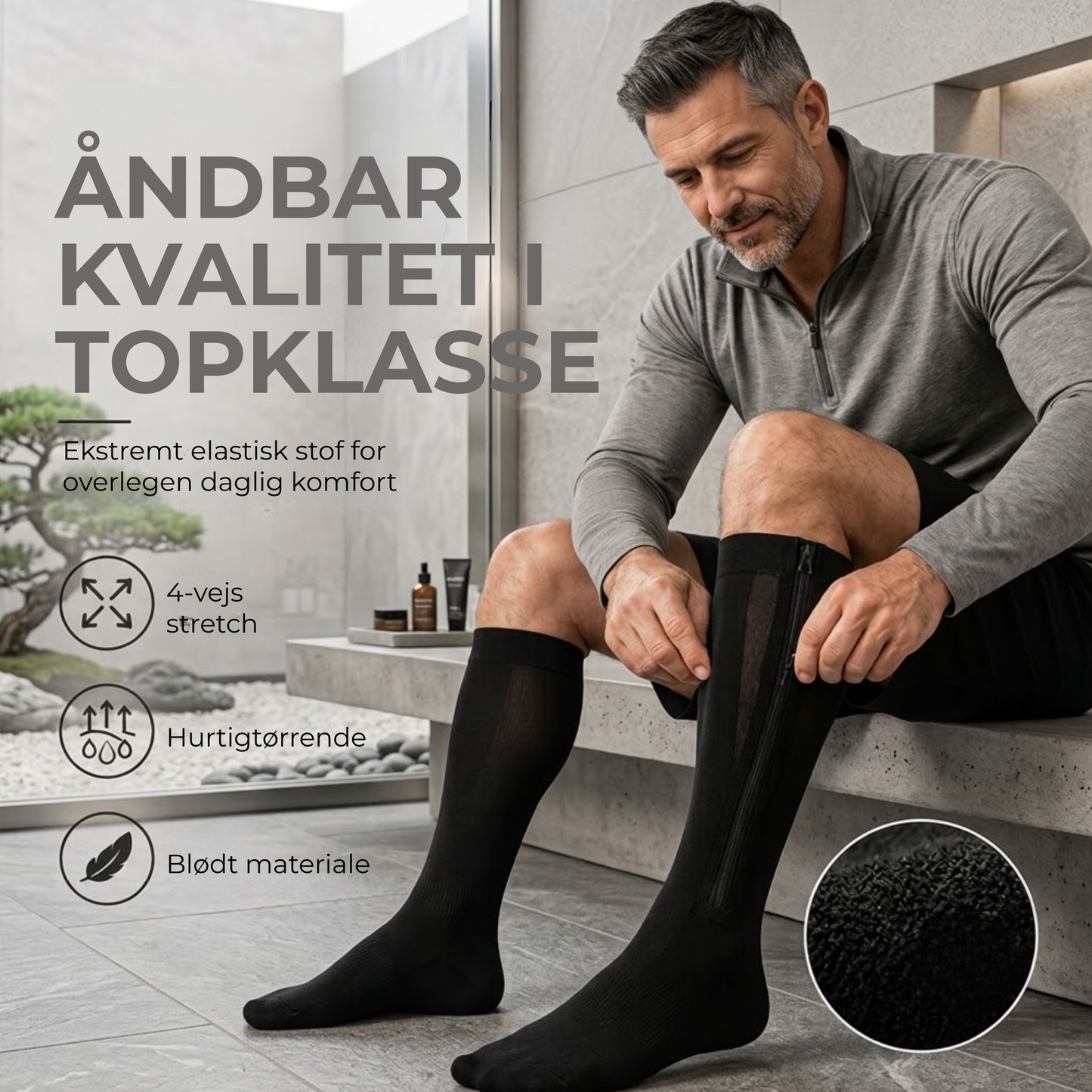 KomfortFlow™ | Åndbare sportsstøttestrømper til løb, rejser, arbejde og længere tids stående arbejde