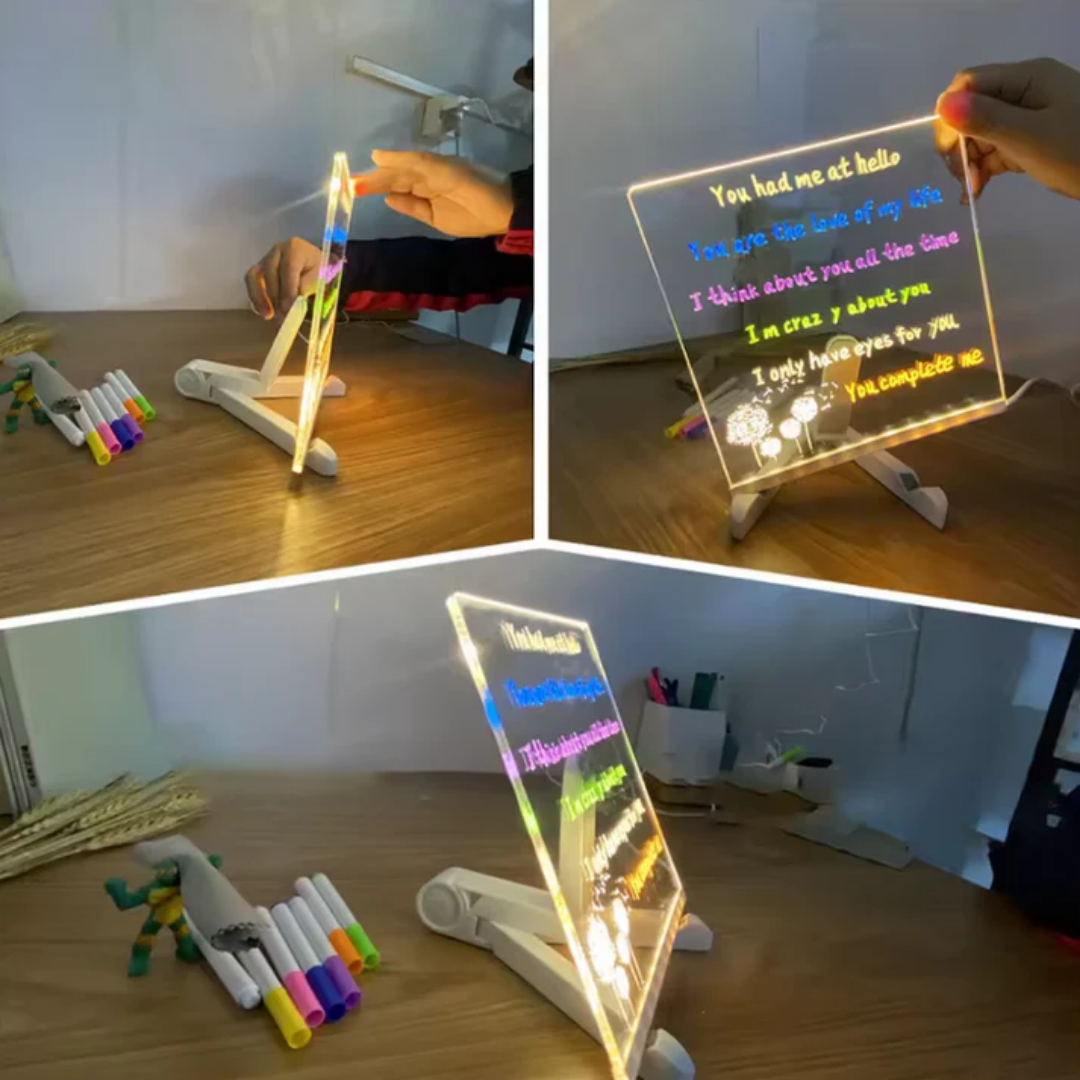 MagiskGlød Plade™ | Gør Tegnetid Magisk – Se Dine Børns Tegninger Lyse Op!