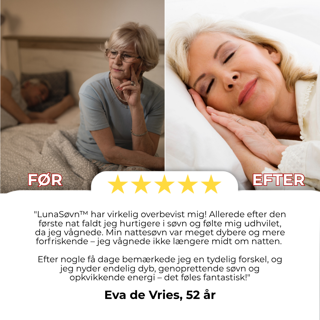 LunaSøvn™ | Hjælper 89% af brugerne med at sove 8 timer allerede efter den første nat.