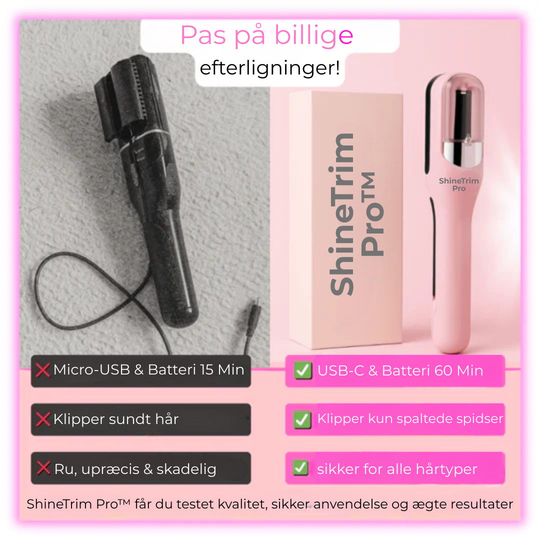 ShineTrim Pro™ | Transformér Dit Hår på Minutter – Ingen Klip, Bare Glatte, Sunde Lokker!