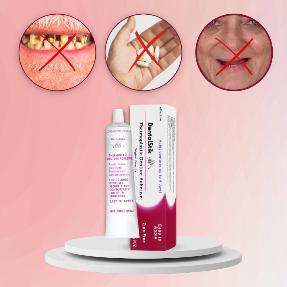DentalStik™ | Holder din protese sikkert på plads i op til 3 dage – helt uden eftersmag!