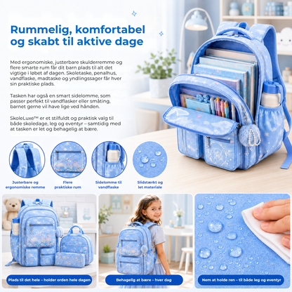 SkoleLuxe™ | 3-delt skoletaske-sæt med glitrende detaljer
