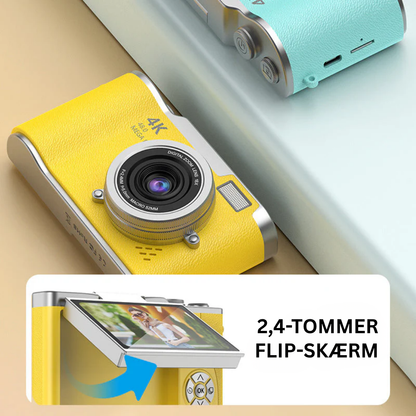 KrystalVision Flip 4K-kamera i vintage-stil | Fang livet i fantastisk skarphed i vintage-stil – når som helst og hvor som helst