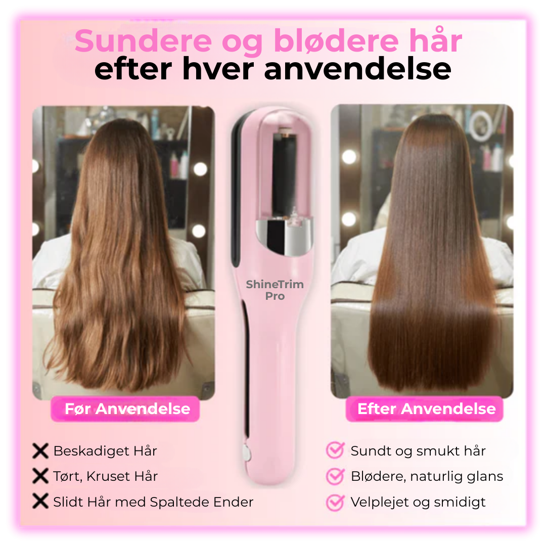 ShineTrim Pro™ | Transformér Dit Hår på Minutter – Ingen Klip, Bare Glatte, Sunde Lokker!