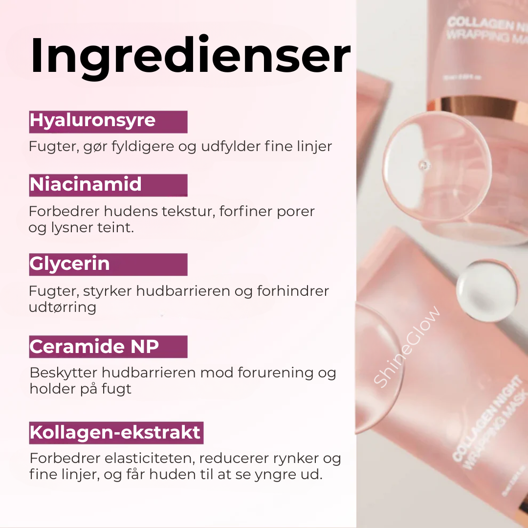 ShineGlow™ Collagen Mask | Viral koreansk natmaske