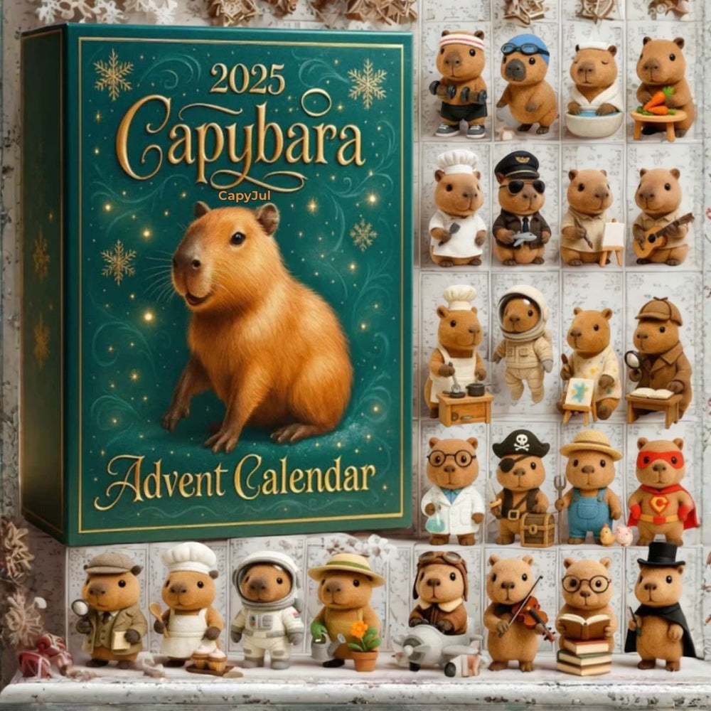 CapyJul™ Julekalender – 24 Magiske Decemberdage med Søde Capy-figurer!