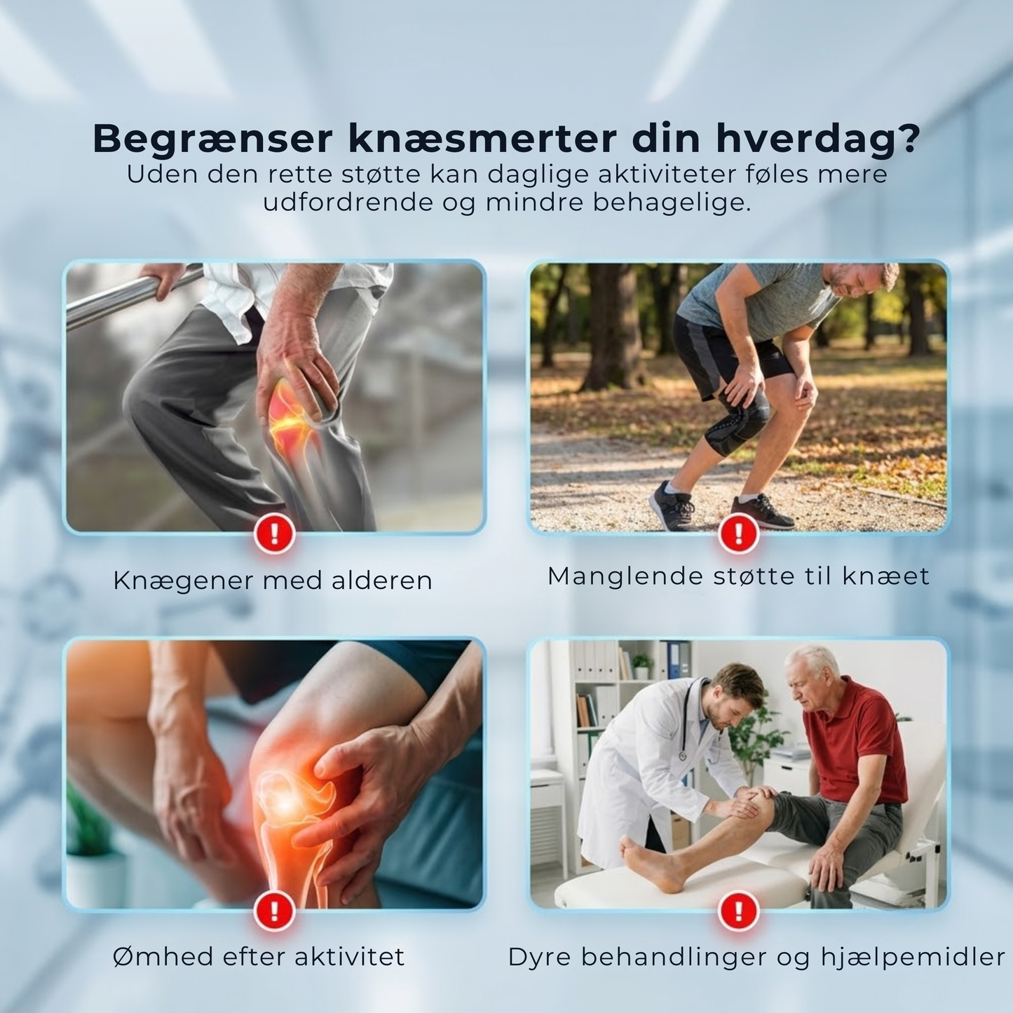KnieFlex™ | Stabil knæstøtte, der hjælper dig med at gå, løbe og bevæge dig med mere selvtillid